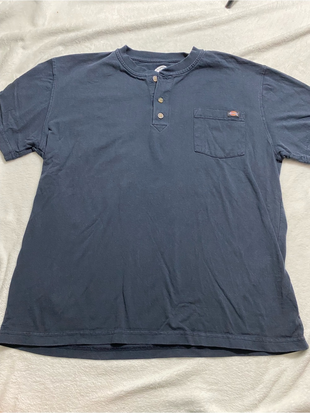 Dickies Navy Short-Sleeve Henley Pocket Tee